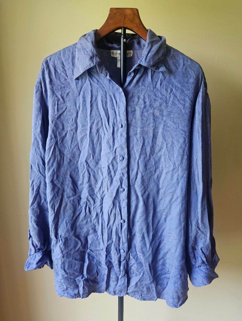 Dressbarn Blueish Purple 100% Silk Blouse Size 14/16W